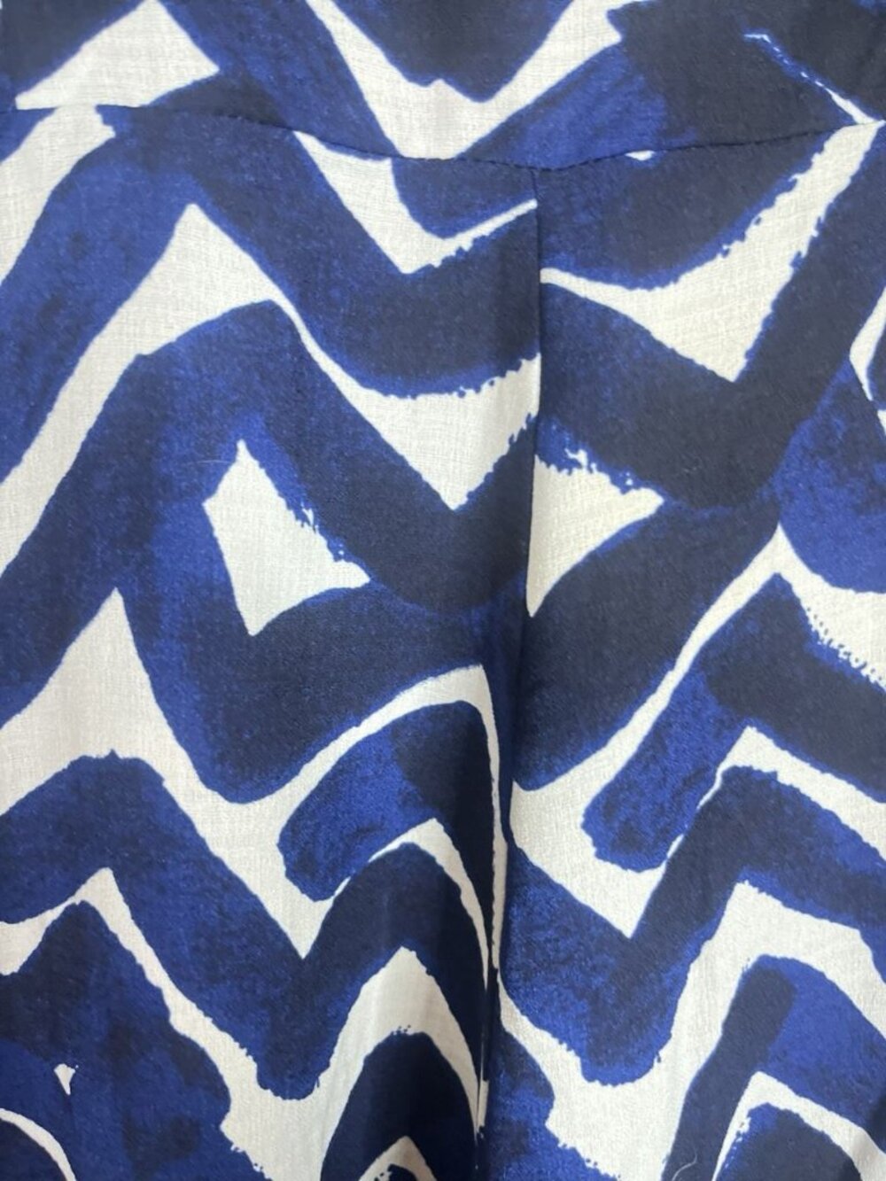 Flying Tomato Off The Shoulder Romper Sz L Abstract Blue Black Ruffled Elastic - Picture 5 of 9